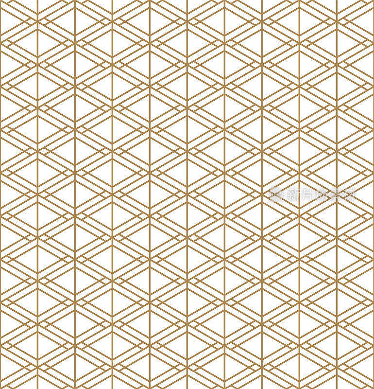 无缝几何图案灵感来自日本木工风格Kumiko zaiku。
